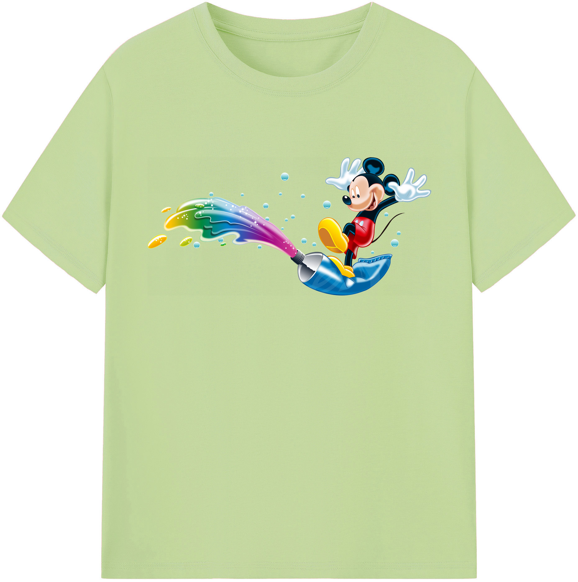 （画像用） ミッキーマウス Mickey Mouse 綿100％半袖Tシャツ（フロントプリント）
